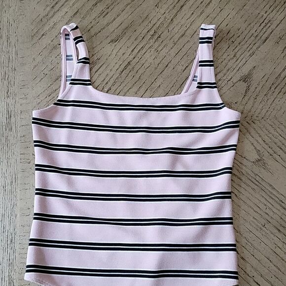 Blush pink stripe bodysuit Express XS NWOT 💖 - Picture 2 of 4